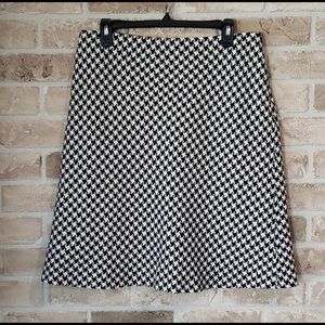 A-line Skirt, Houndstooth Black and White